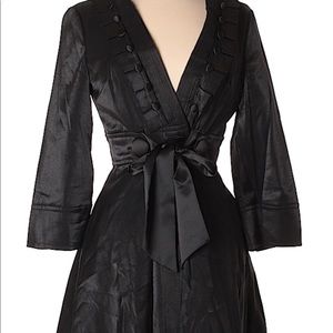 Plastic Island  Black Satin Coat